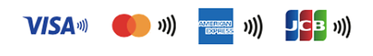 VISA、Mastercard、American Express、JCB のタッチ決済
